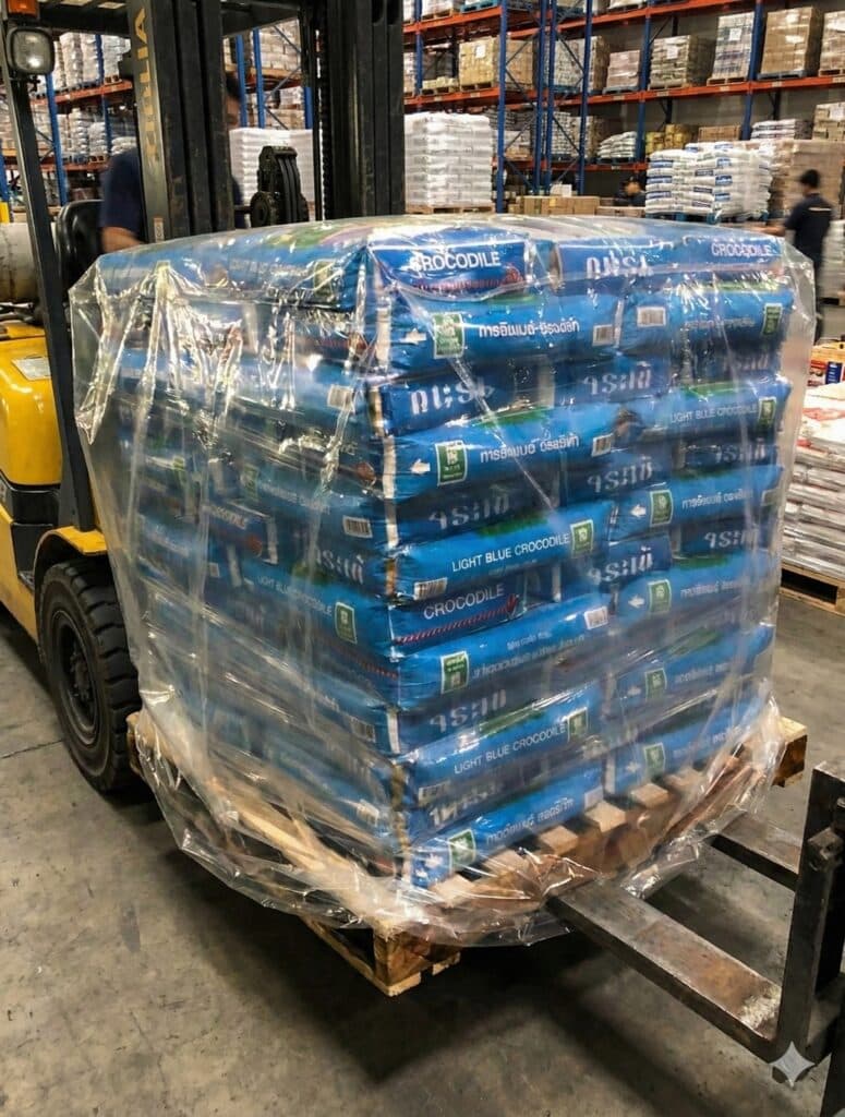 ถุงมุ้ง_ถุงคลุมพาเลทวัสดุก่อสร้าง